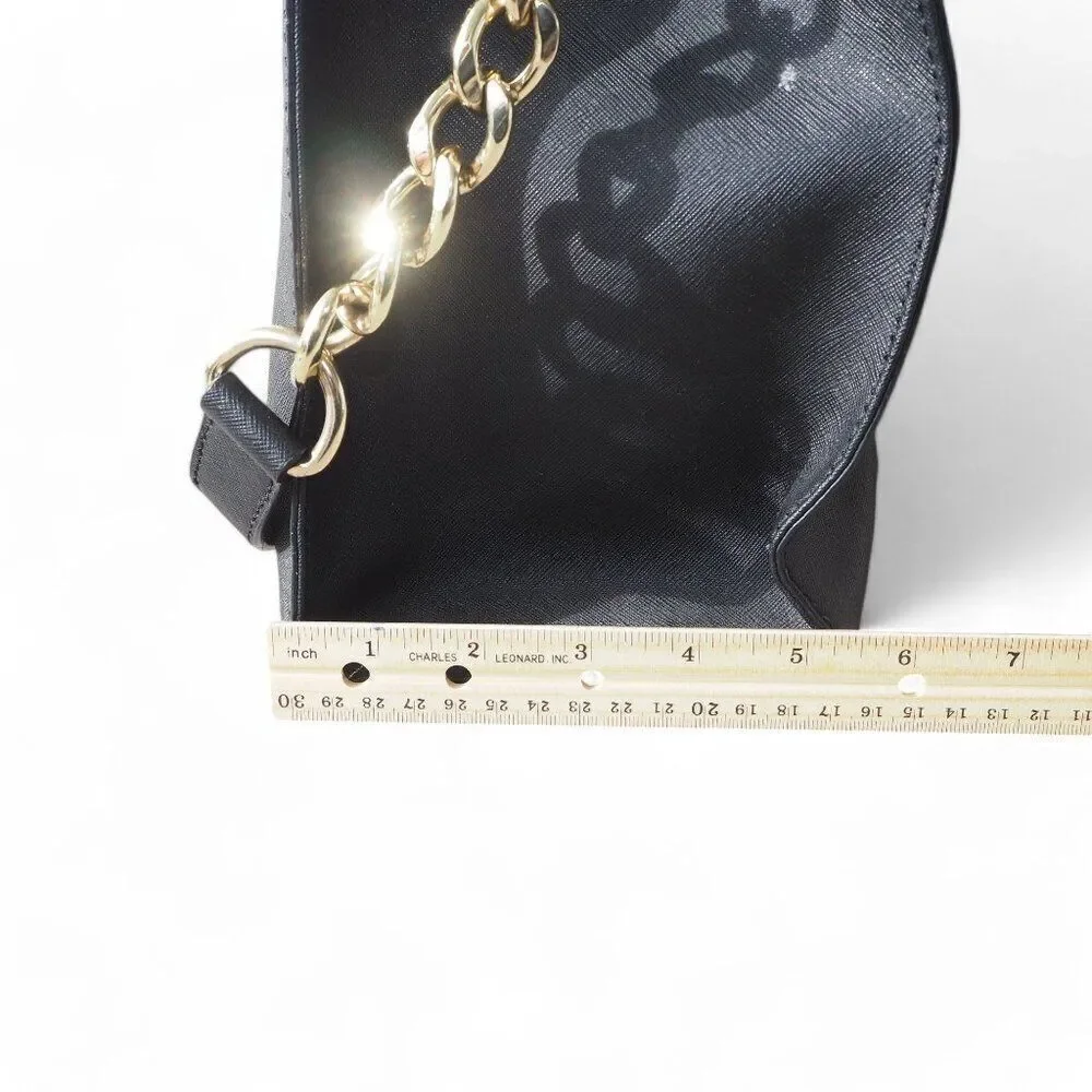 Michael Kors‎ Hamilton Large Saffiano Leather Tote Bag Purse Black / Gold OS - Picture 10 of 11
